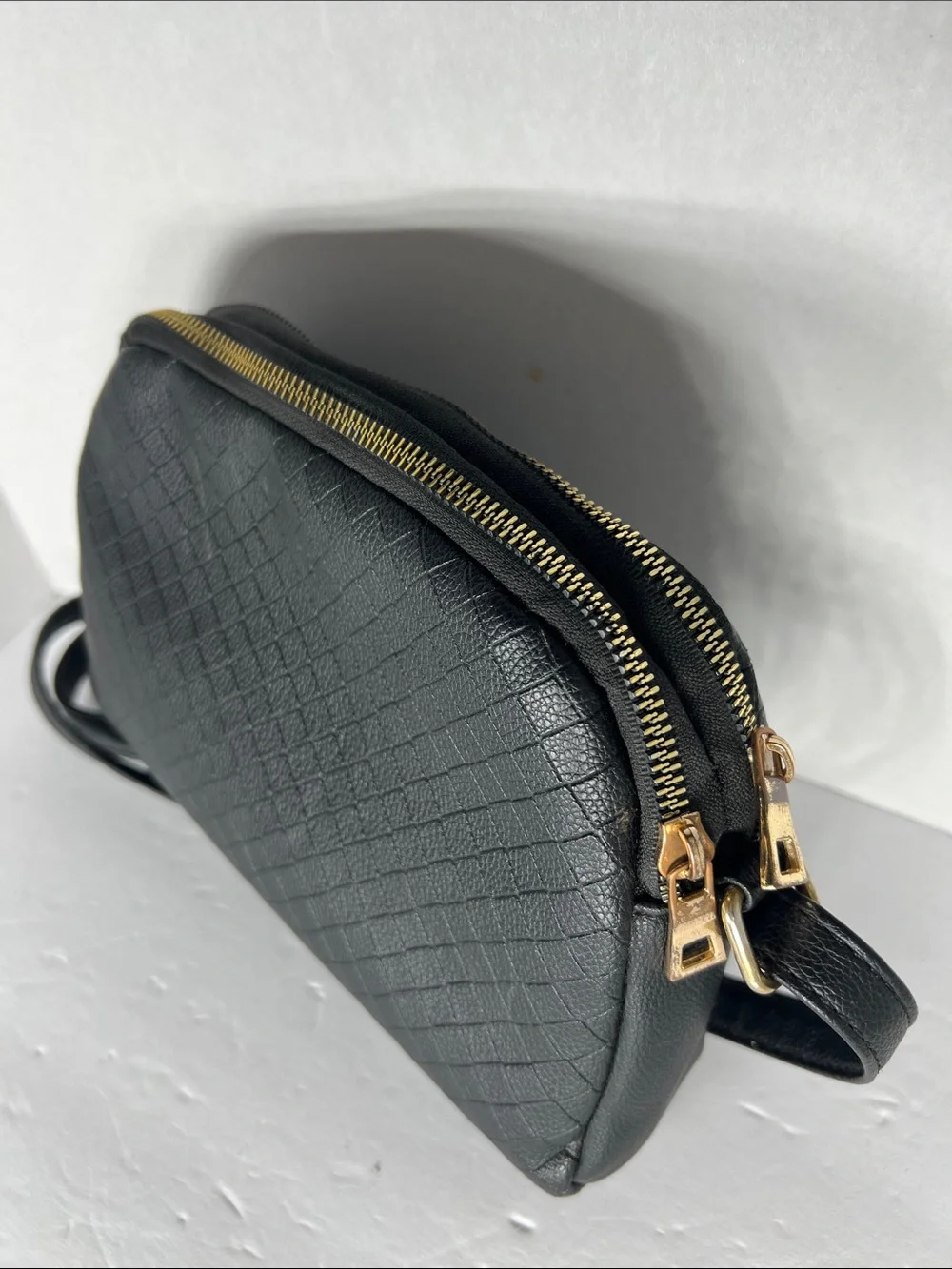 Sleek Black Crossbody Bag and Wallet Set
